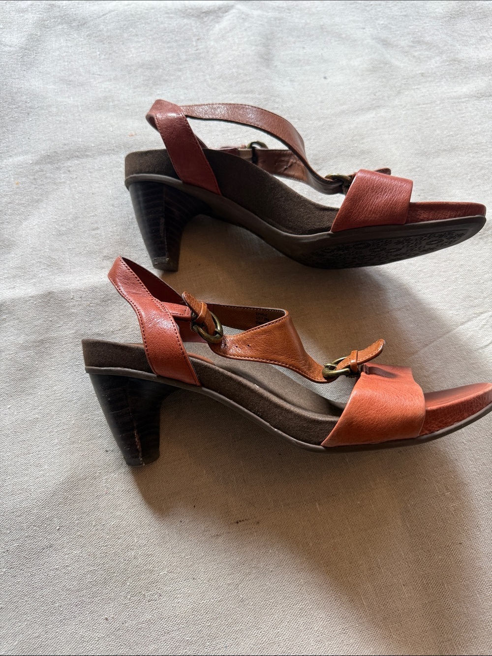 Aetrex Essence Tanya T-Strap Orthotic Sandals Ginger/Wheat EJ402 Womens Size 7 - Picture 10 of 12